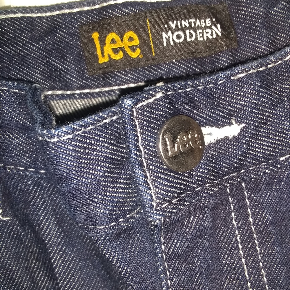 Lee Vintage Modern Nwt Dark High Rise Dungaree Carpenter Ankle Pants - Picture 14 of 14